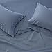 1000 Thread Count Bed Sheet Sets - Luxurious 100% Cotton Deep Pocket Sheets - Bedding Set Includes One Flat Sheet, One Fitted Sheet & Two Pillowcases - Queen Size, Medium Blue