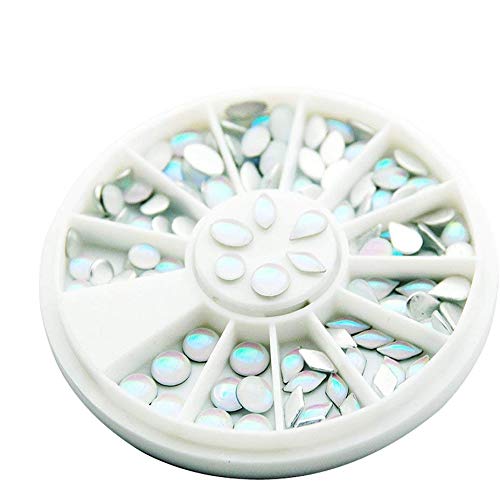 KADS Ovals & Water Drop 6 Different Shapes Design White Colors Symphony Pearl Rhinestone Acrylic Beauty Nail Accessories tool