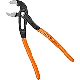 Klein Tools D50510B Pump Pliers, Klaw Quick-Adjust, Curved Jaw, Hardened Teeth for Maximum Torque, 10-Inch