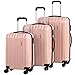 Murtisol ABS Hardside Luggage Sets With Spinner Dual Wheels,Rose Gold, 3-Piece Set(20/24/28)