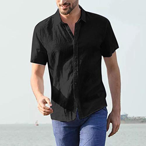 4 Linen+Shirts+Sleeve+Button+Blouse