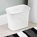 mDesign Decorative Oval Trash Can Wastebasket, Garbage Container Bin for Bathrooms, Powder Rooms, Kitchens, Home Offices - Flower Design - White