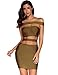 Meilun Womens Off Shoulder Cut Out Bodycon Club Party Bandage Slim Dress