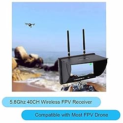 FPV Monitor, 800x480 5.8GHz 40Channels 7Inch LCD