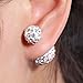 Sexy Sparkles Clay Earrings Double Sided Ear Studs Round Pave Rhinestone with Stoppers
