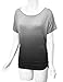 WT990 Womens Round Neck Short Sleeve Dip-Dye Dolman Top XXL Black