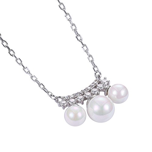 Aokarry S925 Silver Necklace for Women Stone Pendant Three s Silver Chain Length: 40+6CM