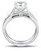 Solid 14k White Gold Bridal Set Princess Cut Solitaire Engagement Ring with Matching Channel Set Wedding Band Highest Quality CZ Cubic Zirconia 2.0ct.