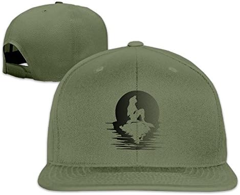 Little Lonely Mermaid Solid Snapback Baseball Hat Cap One Size ForestGreen