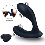 Prostate Massager, Anal Vibrator with Dual Motors/10 Frequency Modes/USB Rechargale/Whisper Quiet/Wireless Remote Control, Waterproof Personal Massager Sex G-Spot Anal Toys for Man Women Adult (Black)