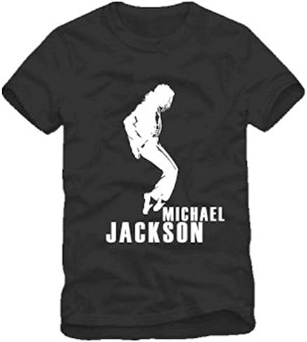 ALABAR Unisex Michael Jackson Cotton Short Sleeve Casual Tshirt Solid Color (M, black)