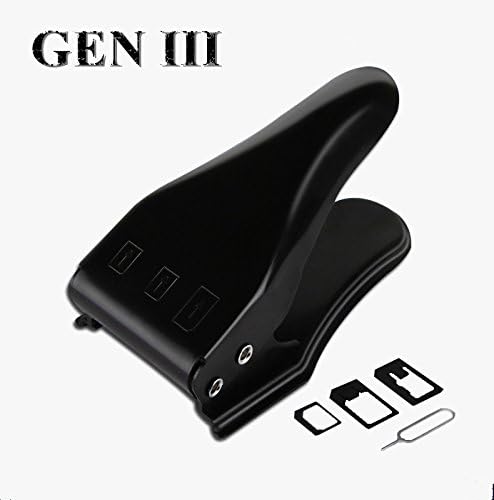 SIM Card Cutter,SIM Cutter,Standard SIM to Micro SIM/Micro SIM to Nano SIM/Standard SIM to Nano SIM/3 in 1 for iPhone Android Phones (GEN III (Black))