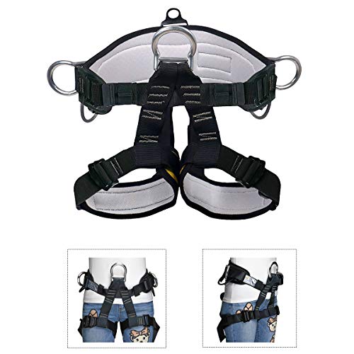HeeJo Thicken Climbing Harness, Professional Mountaineering Safety Harness/Belt with Magnesium Alloy Connection Ring, Widen Harness for Rock Climbing Outward Bound SRT Fire Rescuing Rappelling - Thumbnail 7