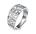 BORUO 925 Sterling Silver Ring, BoRuo High Polish Tarnish Resistant Comfort Fit Victorian Leaf Filigree Vintage Style Ring Size 11