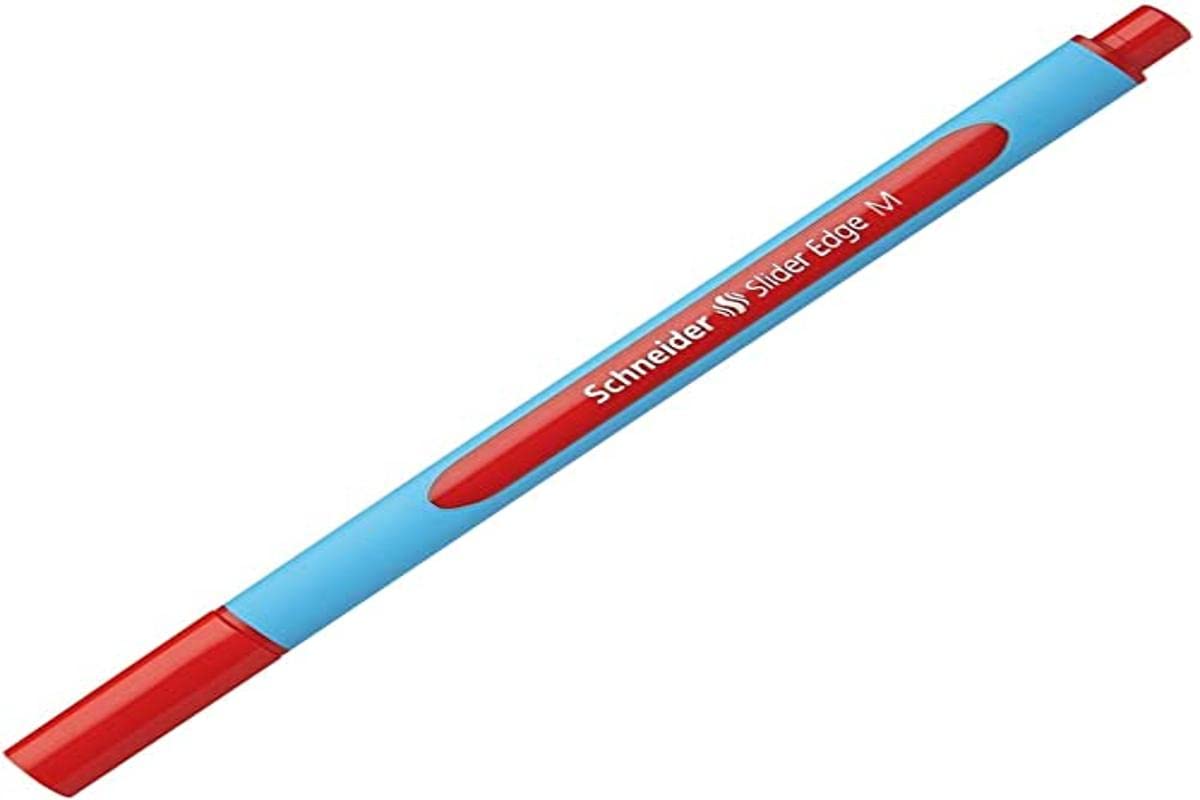 Schneider Slider Edge Ballpoint Pens (Stick Pen, Red, Blue, Red, Stainless Steel, Medium)