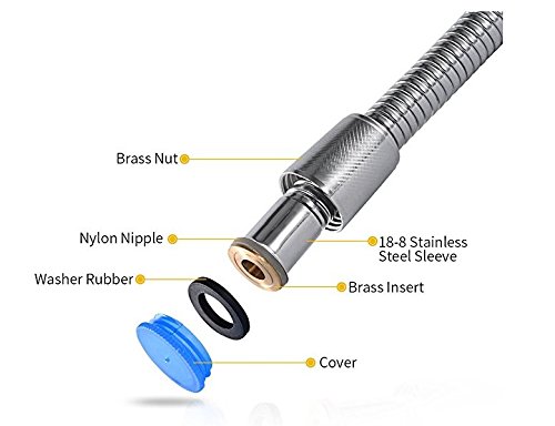 Hand-held Stainless Steel Bathroom Bidet Bidet, Toilet Sprayer Kit, for Toilet and Personal Hygiene Cleaning (59 inch shower tube)