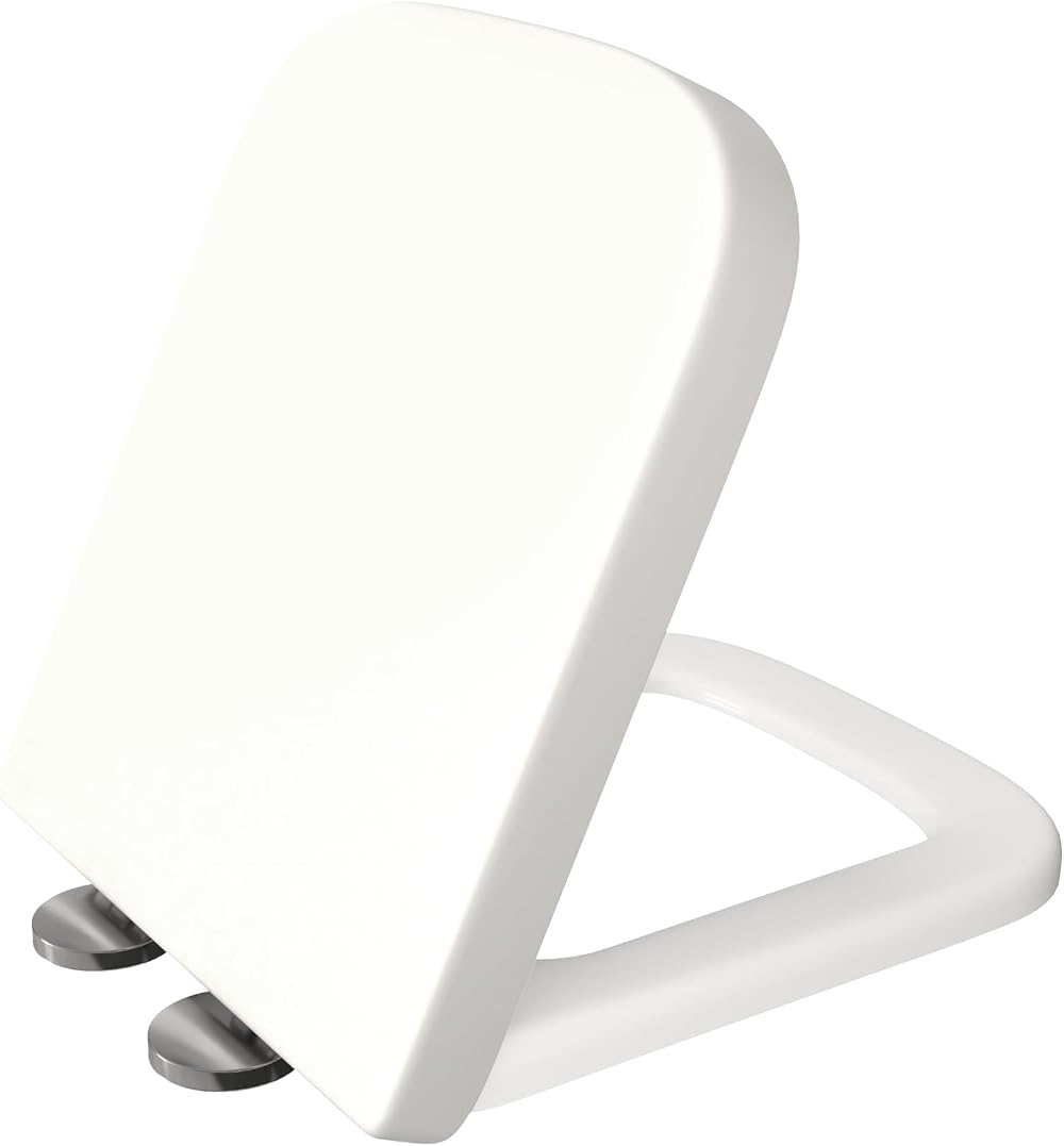 AAN Soft Close Toilet Seat Quick Release Rectangular UF White Top Fix 360 Hinges