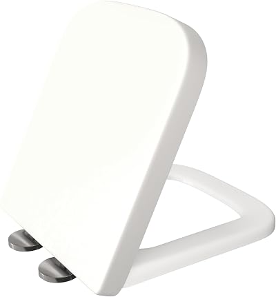 AAN Soft Close Toilet Seat Quick Release Rectangular UF White Top Fix 360 Hinges