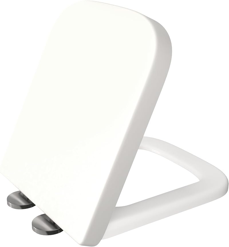 AAN Soft Close Toilet Seat Quick Release Rectangular UF White Top Fix 360 Hinges