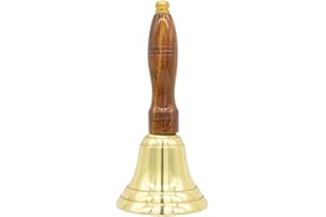 GEM AWARDS YOUR FULL SERVICE AWARDS STORE Engravable Brass Bell - Brass School Bell - Teacher Handbell - Great Gift for Teachers - Bell for Weddings and Other Occasions