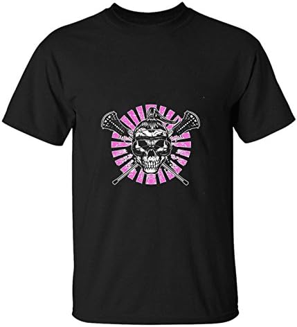 Beatles Rock Men's Vintage Lacrosse Badass Skull and Cross Bones t shirts black