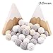 Baby Love Home 50pc White Gray Series Wooden Crochet Beads DIY Teething Necklace Bracelet for Baby Handmade Wooden teether Baby Teether Toys