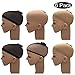 6 Pack Wig Cap Nude Black Beige Mesh Open End Caps Natural for Long Hair