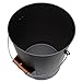 Ash Bucket for Fireplace with Shovel Tool, Large Capacity 6 Gallon Can with Lid and Wood Handle, Black Ash Bin w/ Shovel, Galvanized Ash Bin for Fireplace, Large Capacity Ash Container