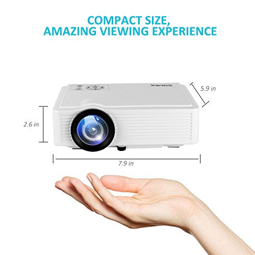 Projector 2400 Lumens LED Mini 1080P Projector, Portable Movie Projector HDMI USB TF VGA AV, Multimedia Home Theater with HDMI Cable-SOMEK K99(White) - Thumbnail 5