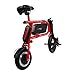 Swagtron 200W SWAGCYCLE Envy Steel Frame Folding Electric Bicycle e Bike w/Automatic Headlight – Reach 10 mph; 264 lbs Max Load - Red