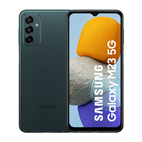 Samsung Galaxy M23 5G, Smartphone Android sans contrat, écran TFT Infinity-V de 6,6 Pouces, Batterie de 5 000 mAh, 4 Go de RAM 128 Go de mémoire, Double SIM, Vert foncé