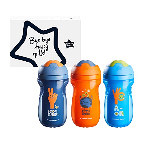 Tommee Tippee Insulated Sippee Cup, Water Bottle for Toddlers, SpillProof, BPA Free, Colorful