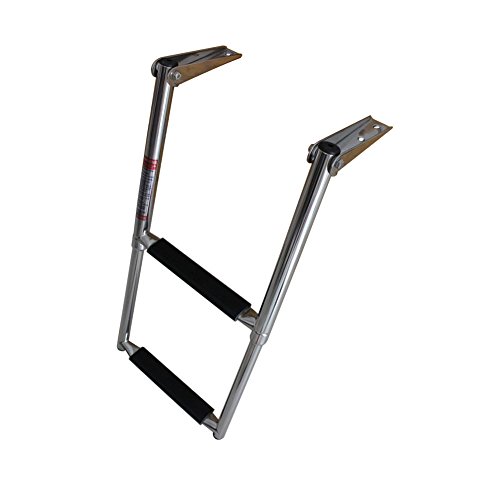 image for HOFFEN 2 Step Telescopic Marine Drop Boat Ladder Swim Step - Stainless
