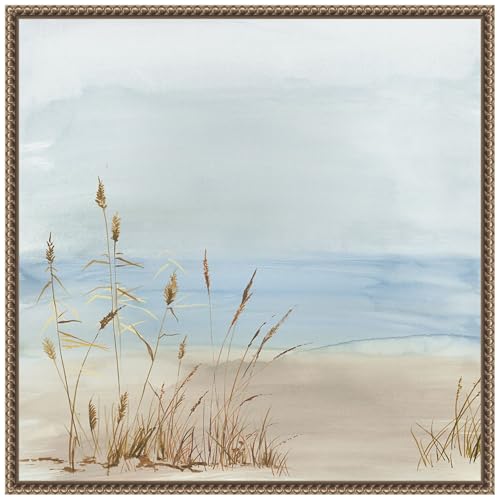 Amanti Art Framed Canvas Wall Art 22x22 Beachside Grasses in Tranquil Light by…