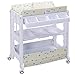 Costzon Baby Bath and Changing Table, Diaper Organizer for Infant with Tube & Cushion (Beige)