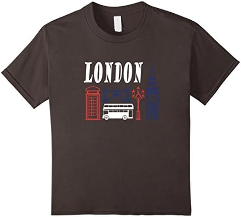 unisex-child I Love London T-shirt | UK Bold and Strong Big Ben UK Flag 10 Asphalt