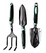 Typhon East Garden Tool Set (3 Piece) | Stainless Steel Gardening Kit | Includes Trowel, Transplant Trowel & Hand Rake | Rubberized Handles | Great Gardener Gift Idea for Women and Menthumb 1