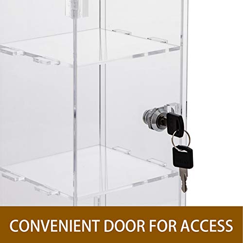 image for BestEquip 3 Tier Acrylic Display Case 9 x 9 x 18Inch Clear Display Cas