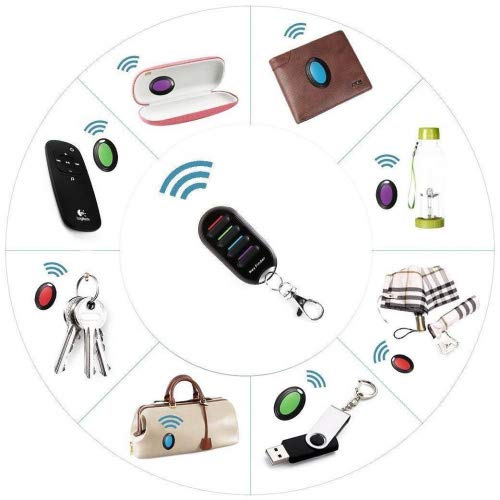 Localisateur de Clé, Hizek Localisateur d\'Objets sans Fil Key Finder Anti-Perte Smart Clé Chercheur avec LED 4 Récepteurs --Noir