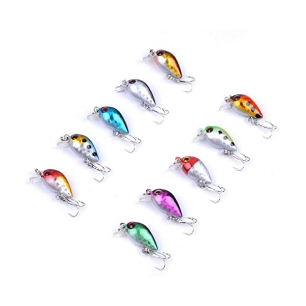 Aorace-10pcslot-Mini-Fishing-Lures-10-Colors-Fishing-Bait-26cm16g-Fishing-Tackle-10-High-Carbon-Steel-Treble-Hook