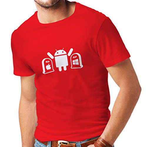 T Shirts for Men The Winner is Android - Funny Gag Gifts, tech Gadgets Fan (Small Red White) - Thumbnail 2