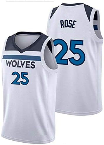 TGSCX NBA Derrick Rose #25 Minnesota, Classic Retro Comfortable/Light/Breathable Embroidered Mesh Sports T-Shirts/Shorts Set, Unisex Fan Swingman Jersey,B,XL(185CM/85~95Kg)