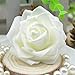 Lightingsky 3 x 1.6 x 3 inches 100pcs DIY Real Touch 3D Artificial Foam Rose Head Without Stem for Wedding Party Home Decoration (100pcs, Milky)