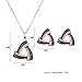 Everrich Elegant Party Triangle Eardrop Diamonds Silver Plated Evening Necklace Earrings Jewelry Sets, 2 Pcs, Black