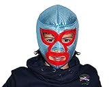 Nacho Libre Lucha Libre Wrestling Mask (Kids - Fit) Costume Wear by Make It Count Blue