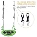 PACEARTH 40 Inch Saucer Tree Swing Flying 660lb Weight Capacity 2 Added Hanging Straps Adjustable Multi-Strand Ropes Colorful Safe and Durable Swing Seat for Children-Green