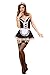 Vivihoo EU1034 Sexy Lingerie Maid Uniform Skirt Costumes Lace Dresses Short Apron (L)