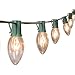 C9 Christmas String Lights Outdoor Christmas Tree Lights String - Hanging Christmas Roofline Lights - Patio Lights for Outdoor Decor (Clear Green Wire, 25FT)