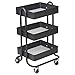 ECR4Kids 3-Tier Metal Rolling Utility Cart, Heavy-Duty Mobile Storage Organizer With Casters, Office & Kitchen Storage, Classroom & Beauty Cart