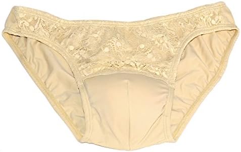 Jinshou Unisex Special Underwear Hide Male Organ Briefs Soft Sexy Men gender Performativity Cloth Yellow Asian L